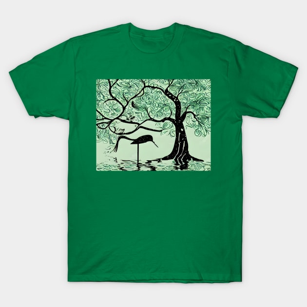 World Water Day Tree Bird lake T-Shirt by Forumedia